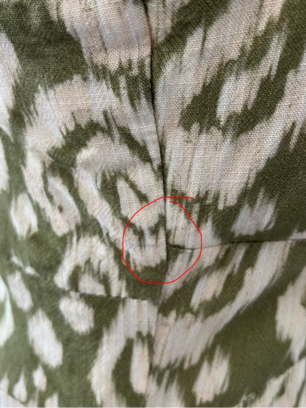 Zara Green Corset Midi Dress Slit Tie Back Abstract Print L - Picture 6 of 6